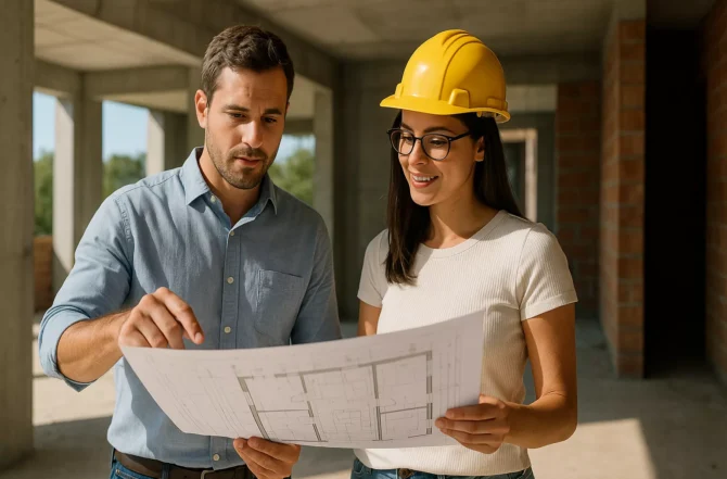 Acompanhamento de obra em conjunto com arquitetos
