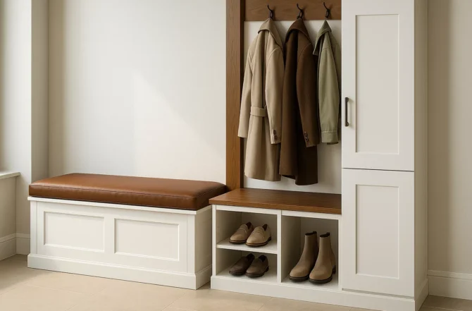 Bancos planejados com baú