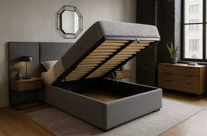 Camas com baú e cabeceiras sob medida