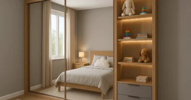 Espelhos planejados com armário embutido