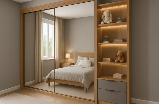 Espelhos planejados com armário embutido