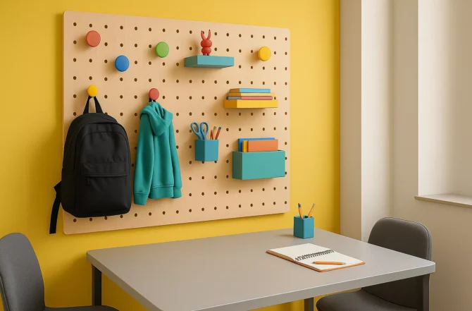 Ganchos e painéis organizadores de parede sob medida