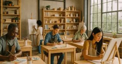 Móveis para ateliês ou hobbies (costura, música, pintura)