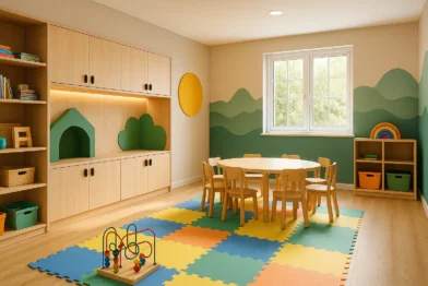 Móveis para espaços infantis multifuncionais (brinquedoteca integrada)