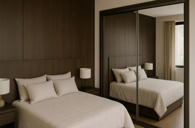 Roupeiros com portas de correr espelhadas